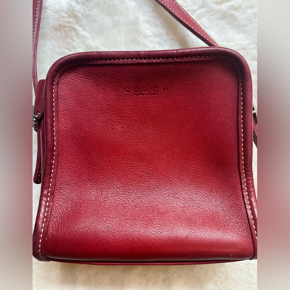 Coach  90’s Vintage Red Leather Bellini Mini Cross Body